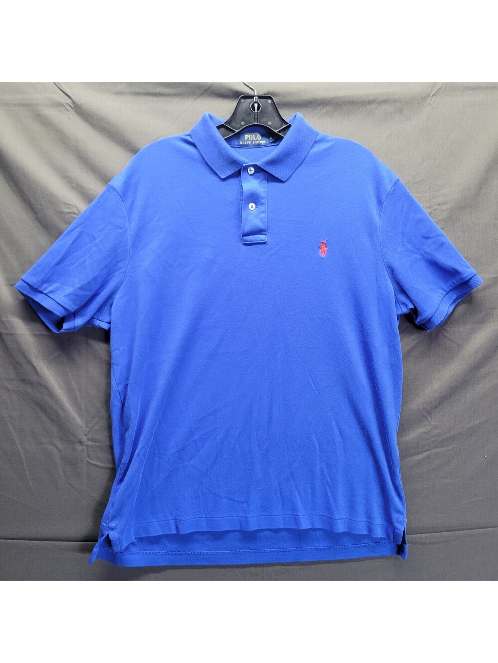 Ralph Lauren Soft Short Sleeve Polo Shirt Blue Sz M Mens Red Pony Logo